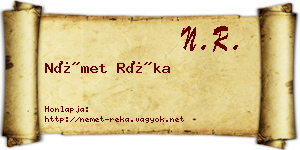 Német Réka névjegykártya